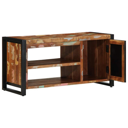 Skobänk Flerfärgsdesign 100 x 40 x 50 cm Massivt återvunnet trä