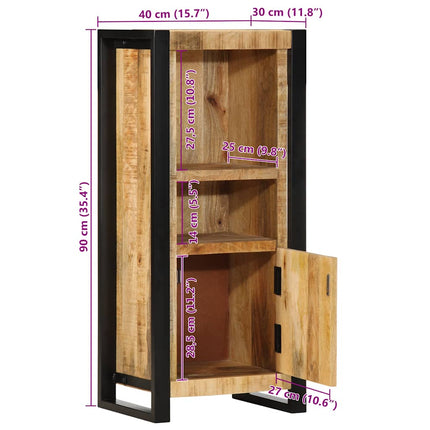 Badrumsskåp 40x30x90 58 cm massivt grovt mangoträ