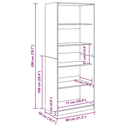 Garderob ek 80x50x200 cm konstruerat trä