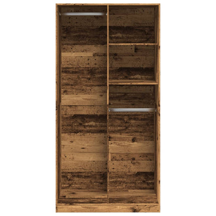 Garderob gammalt trä 100x50x200 cm konstruerat trä