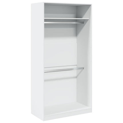Garderob vit 100x50x200 cm konstruerat trä