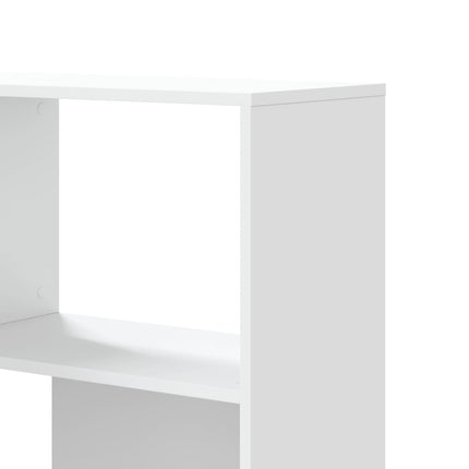 Bokhylla hörn 4 hyllplan vit 85x85x140 cm konstruerat trä