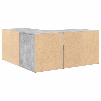 Hörnskåp betonggrå 160x40x45 cm konstruerat trä