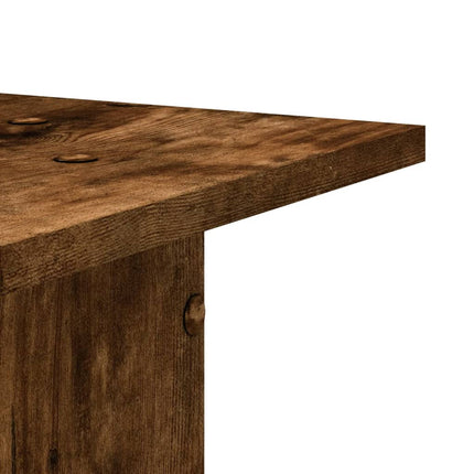 Växtställ 2 st rökfärgad ek 30x30x80 cm konstruerat trä