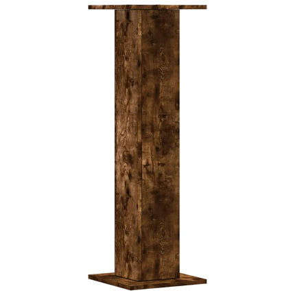 Växtställ 2 st rökfärgad ek 30x30x95 cm konstruerat trä