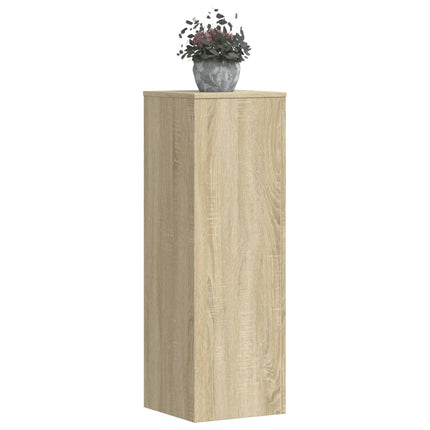 Växtställ 2 st sonoma-ek 33x33x100 cm konstruerat trä