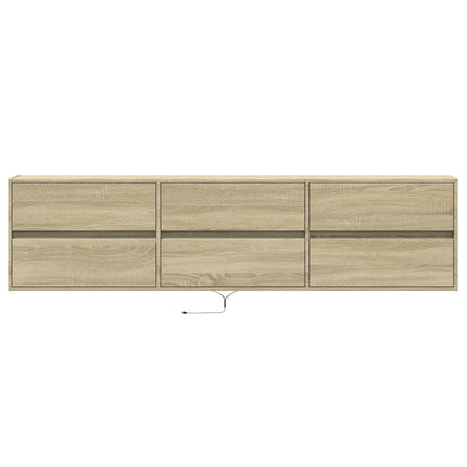 Väggmonterad tv-bänk LEDs sonoma-ek 180x31x45 cm