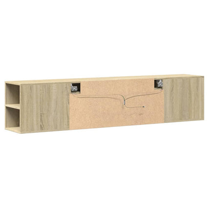 Väggmonterad tv-bänk LEDs sonoma-ek 180x31x39,5 cm