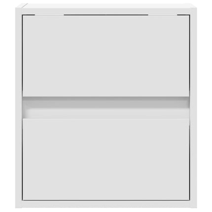 Väggmonterade sängbord med LED-lampor 2 st vit