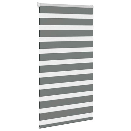 Rullgardin zebra mörkgrå 85x100 cm tyg bredd 80,9 cm polyester