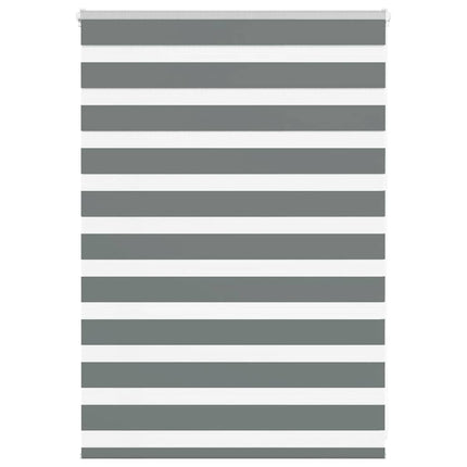 Rullgardin zebra mörkgrå 100x100 cm tyg bredd 95,9 cm polyester