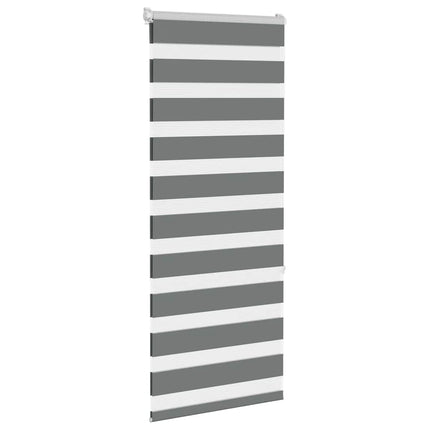 Rullgardin zebra mörkgrå 65x150 cm tyg bredd 60,9 cm polyester