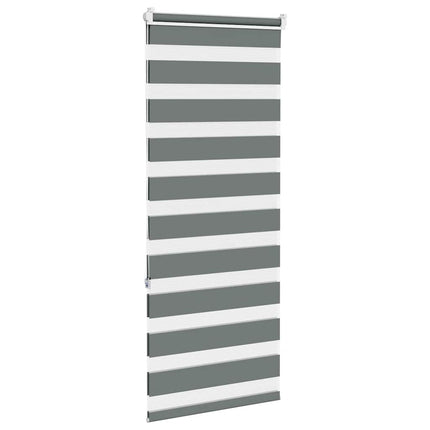 Rullgardin zebra mörkgrå 65x150 cm tyg bredd 60,9 cm polyester