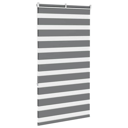 Rullgardin zebra mörkgrå 80x150 cm tyg bredd 75,9 cm polyester