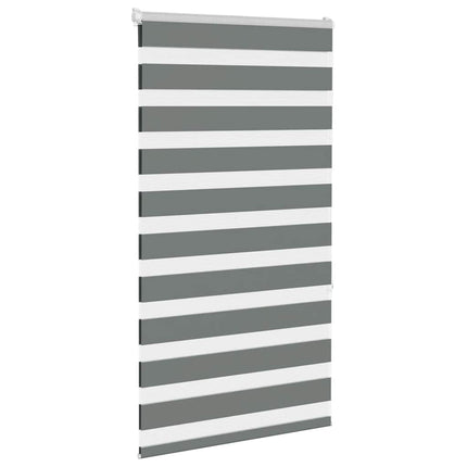 Rullgardin zebra mörkgrå 85x150 cm tyg bredd 80,9 cm polyester