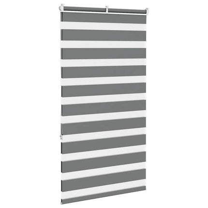 Rullgardin zebra mörkgrå 85x150 cm tyg bredd 80,9 cm polyester