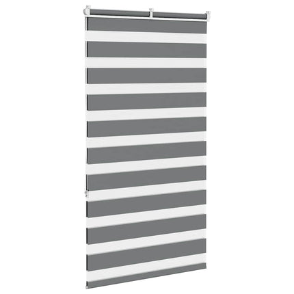 Rullgardin zebra mörkgrå 90x150 cm tyg bredd 85,9 cm polyester
