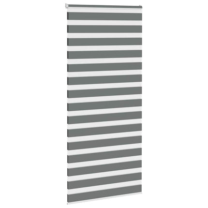 Rullgardin zebra mörkgrå 95x200 cm tyg bredd 90,9 cm polyester