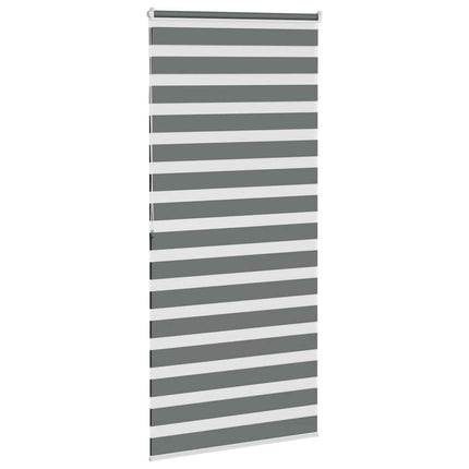Rullgardin zebra mörkgrå 95x200 cm tyg bredd 90,9 cm polyester
