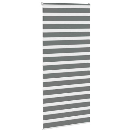 Rullgardin zebra mörkgrå 100x200 cm tyg bredd 95,9 cm polyester