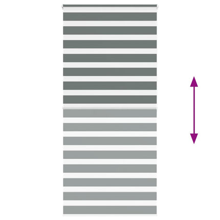 Rullgardin zebra mörkgrå 100x200 cm tyg bredd 95,9 cm polyester