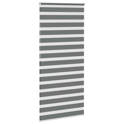 Rullgardin zebra mörkgrå 110x200 cm tyg bredd 105,9cm polyester