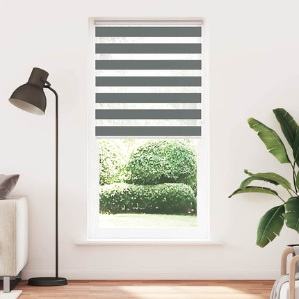 Rullgardin zebra mörkgrå 115x200 cm tyg bredd 110,9cm polyester