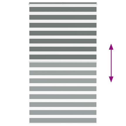 Rullgardin zebra mörkgrå 120x200 cm tyg bredd 115,9cm polyester