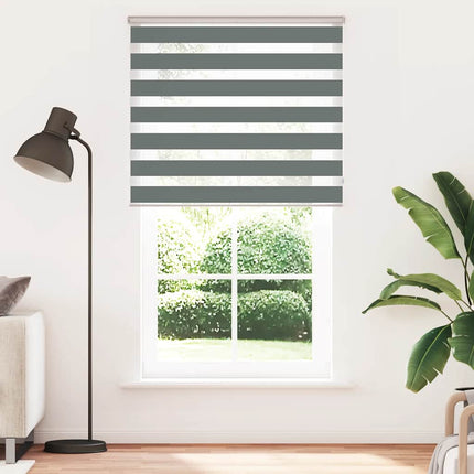Rullgardin zebra mörkgrå 125x200 cm tyg bredd 120,9cm polyester