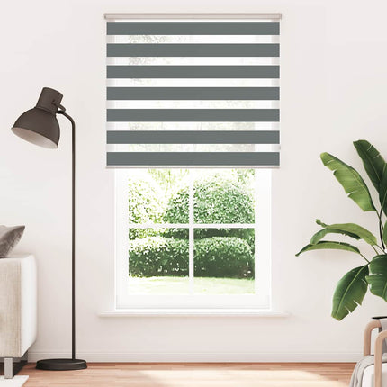 Rullgardin zebra mörkgrå 130x200 cm tyg bredd 125,9cm polyester