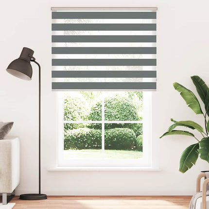 Rullgardin zebra mörkgrå 140x230 cm tyg bredd 135,9cm polyester