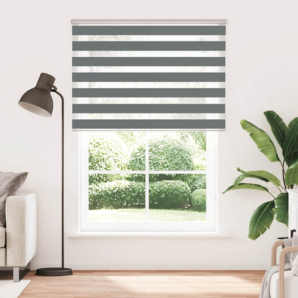 Rullgardin zebra mörkgrå 165x230 cm tyg bredd 160,9cm polyester