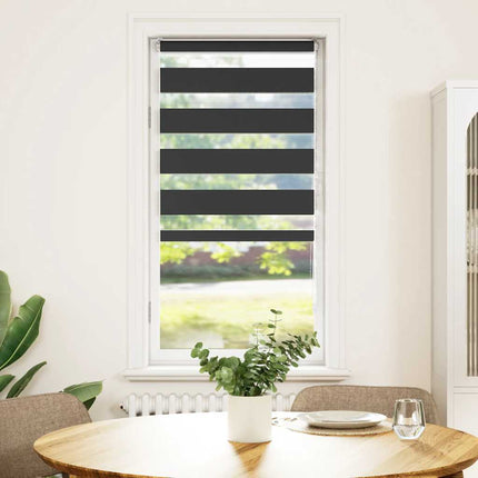 Rullgardin zebra svart 65x100 cm tyg bredd 60,9 cm polyester