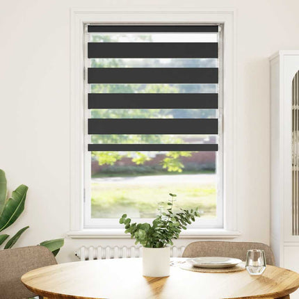 Rullgardin zebra svart 80x100 cm tyg bredd 75,9 cm polyester