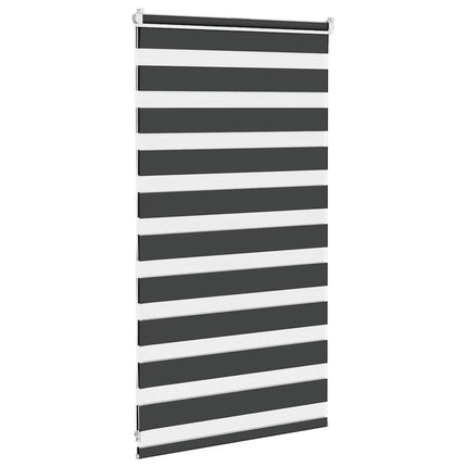 Rullgardin zebra svart 80x100 cm tyg bredd 75,9 cm polyester