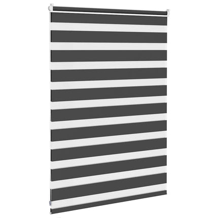 Rullgardin zebra svart 100x100 cm tyg bredd 95,9 cm polyester