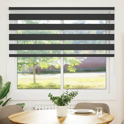Rullgardin zebra svart 160x100 cm tyg bredd 155,9cm polyester