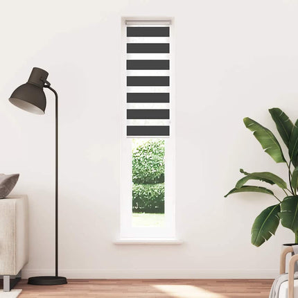 Rullgardin zebra svart 45x200 cm tyg bredd 40,9 cm polyester