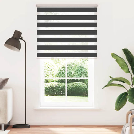 Rullgardin zebra svart 120x200 cm tyg bredd 115,9 cm polyester