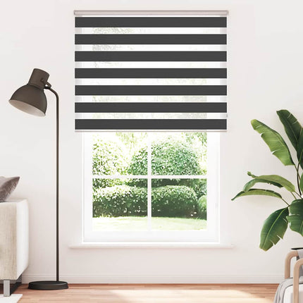 Rullgardin zebra svart 145x200 cm tyg bredd 140,9 cm polyester