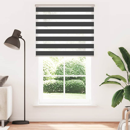 Rullgardin zebra svart 130x230 cm tyg bredd 125,9 cm polyester