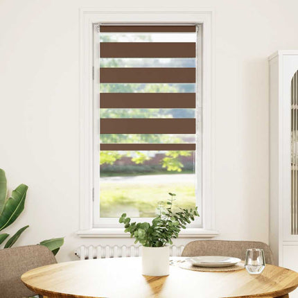 Rullgardin zebra brun 60x100 cm tyg bredd 55,9 cm polyester
