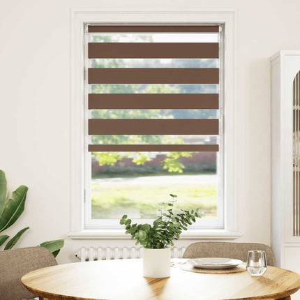 Rullgardin zebra brun 70x100 cm tyg bredd 65,9 cm polyester