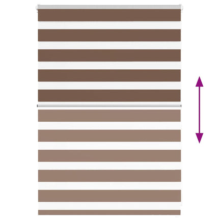 Rullgardin zebra brun 105x100 cm tyg bredd 100,9 cm polyester