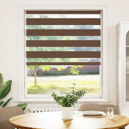 Rullgardin zebra brun 115x100 cm tyg bredd 110,9 cm polyester