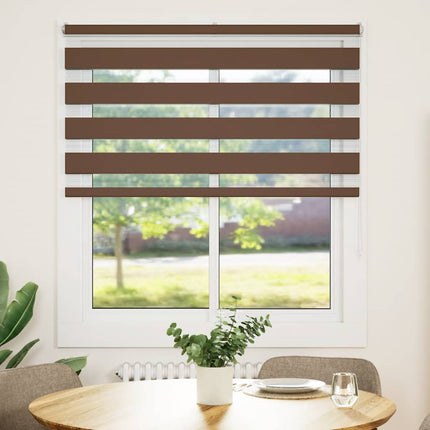 Rullgardin zebra brun 135x100 cm tyg bredd 130,9 cm polyester