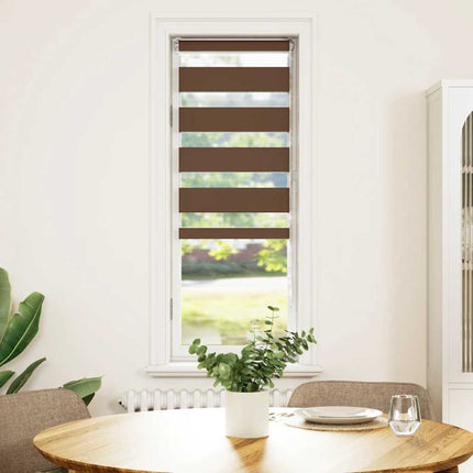 Rullgardin zebra brun 40x150 cm tyg bredd 35,9 cm polyester
