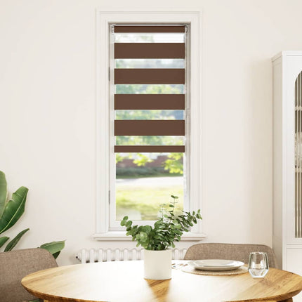 Rullgardin zebra brun 50x150 cm tyg bredd 45,9 cm polyester