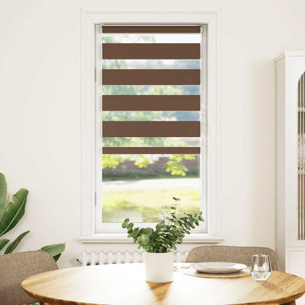 Rullgardin zebra brun 55x150 cm tyg bredd 50,9 cm polyester