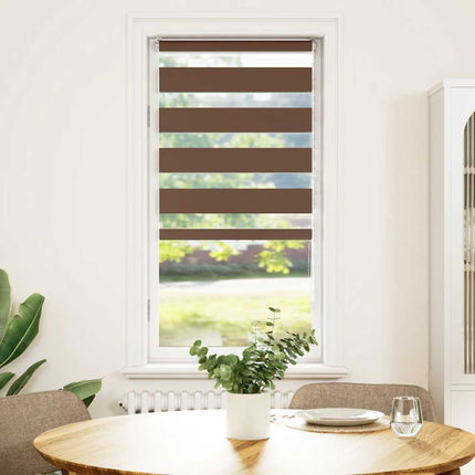 Rullgardin zebra brun 60x150 cm tyg bredd 55,9 cm polyester